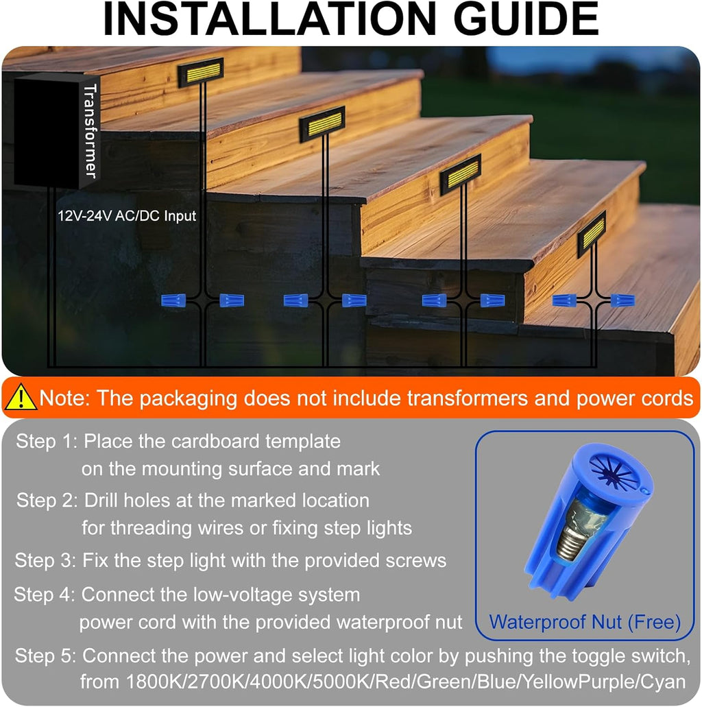 outdoor stair lights with color changing for surface, view 10