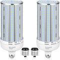 XYCN 2 Pack 300W Corn LED Light Bulb Fanless, 5000K Daylight E26/E39 Large