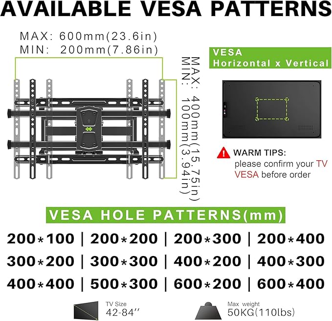 USX MOUNT UL Listed TV Wall Mount