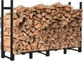 8ft Firewood Rack Outdoor Adjustable Heavy Duty Wood Rack Storage