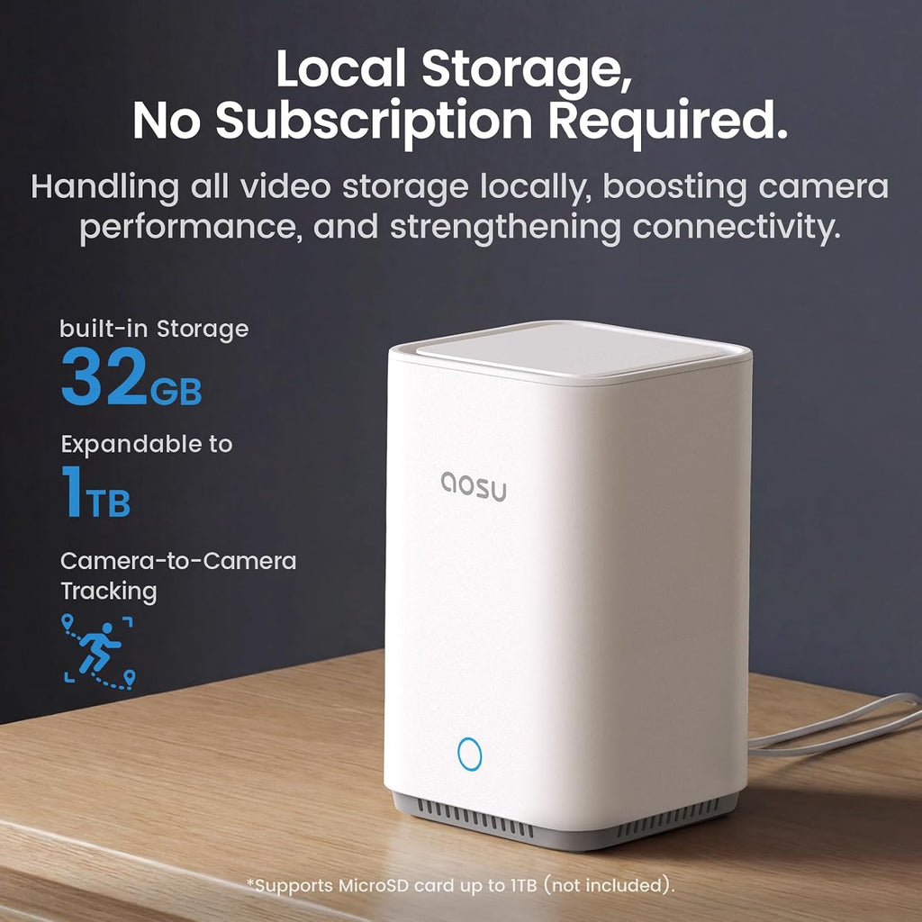 aosu 2k battery security cameras wireless outdoor system showing dimensions