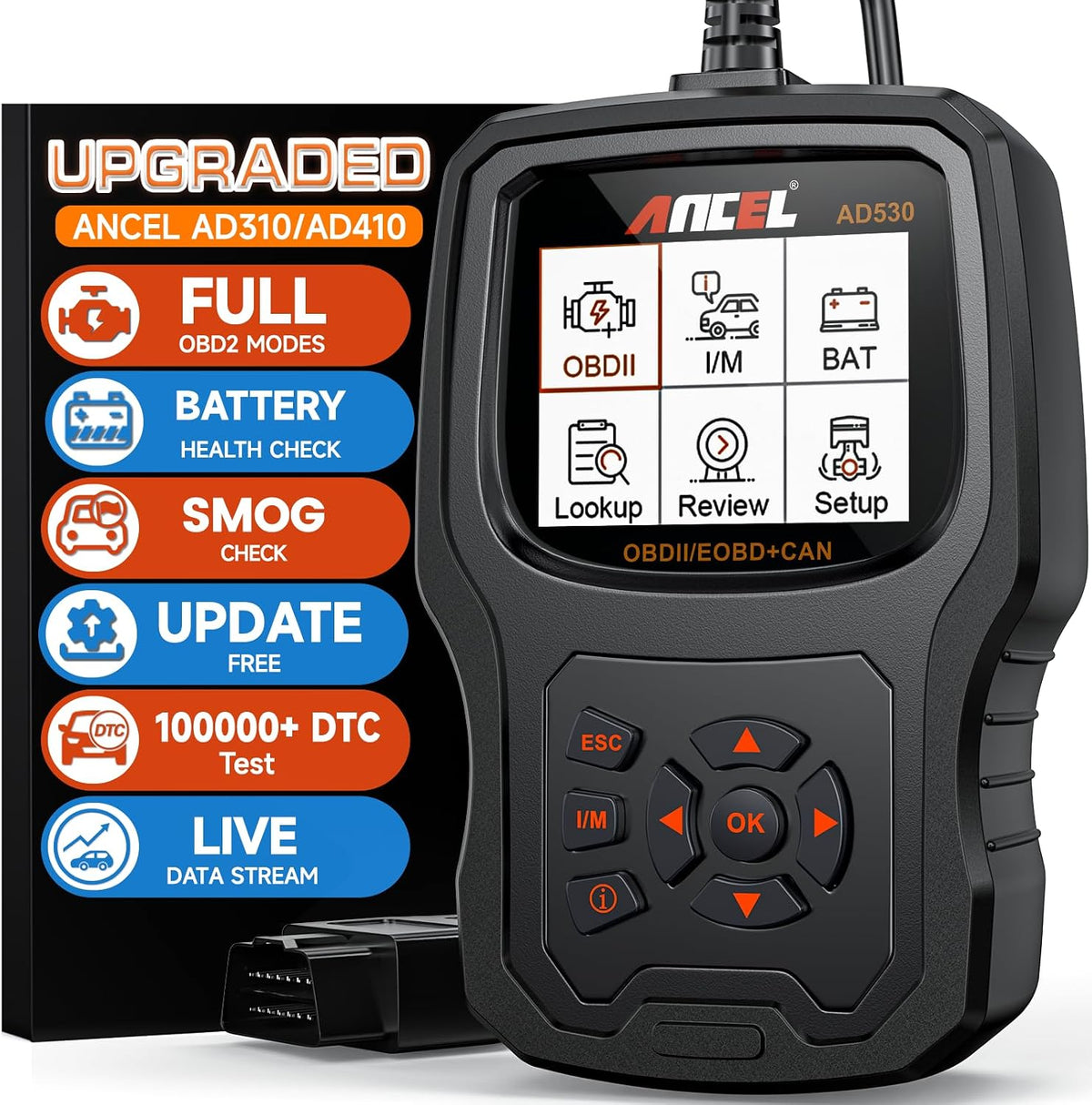 ANCEL AD530 OBD2 Scanner-Upgraded AD310, Car Code Reader