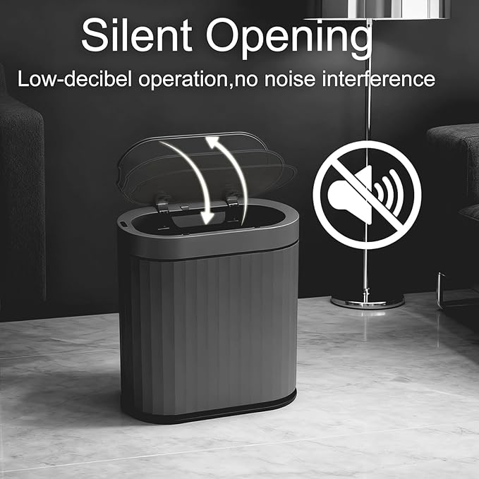 ELPHECO Bathroom Motion Sensor Trash can 2 Gallon Automatic Garbage Can