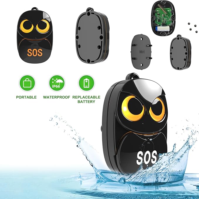 HTZSAFE Caregiver Pager Wireless Call Button 500+ Feet, SOS Alert Nurse Calling