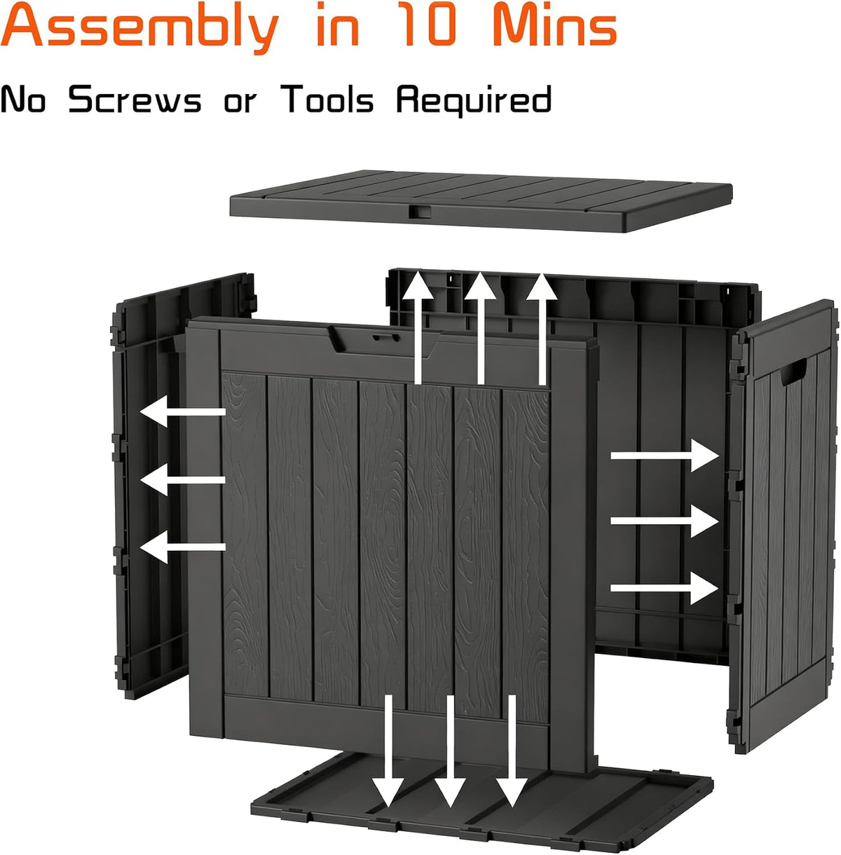 PatioZen 30 Gallon Resin Deck Box, Lockable Outdoor Storage Box for Patio Cushions Storage Furniture, Garden Tools,Pool Supplies, Weatherproof and UV Resistant (Black)