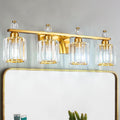 FDPBY Bathroom Vanity Lights 4-Light Gold Modern Crystal Vanity Light Fixtures