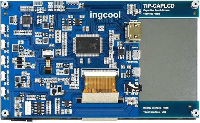 Ingcool 7 inch HDMI LCD 1024x600 Resolution Capacitive Touch Screen IPS Display