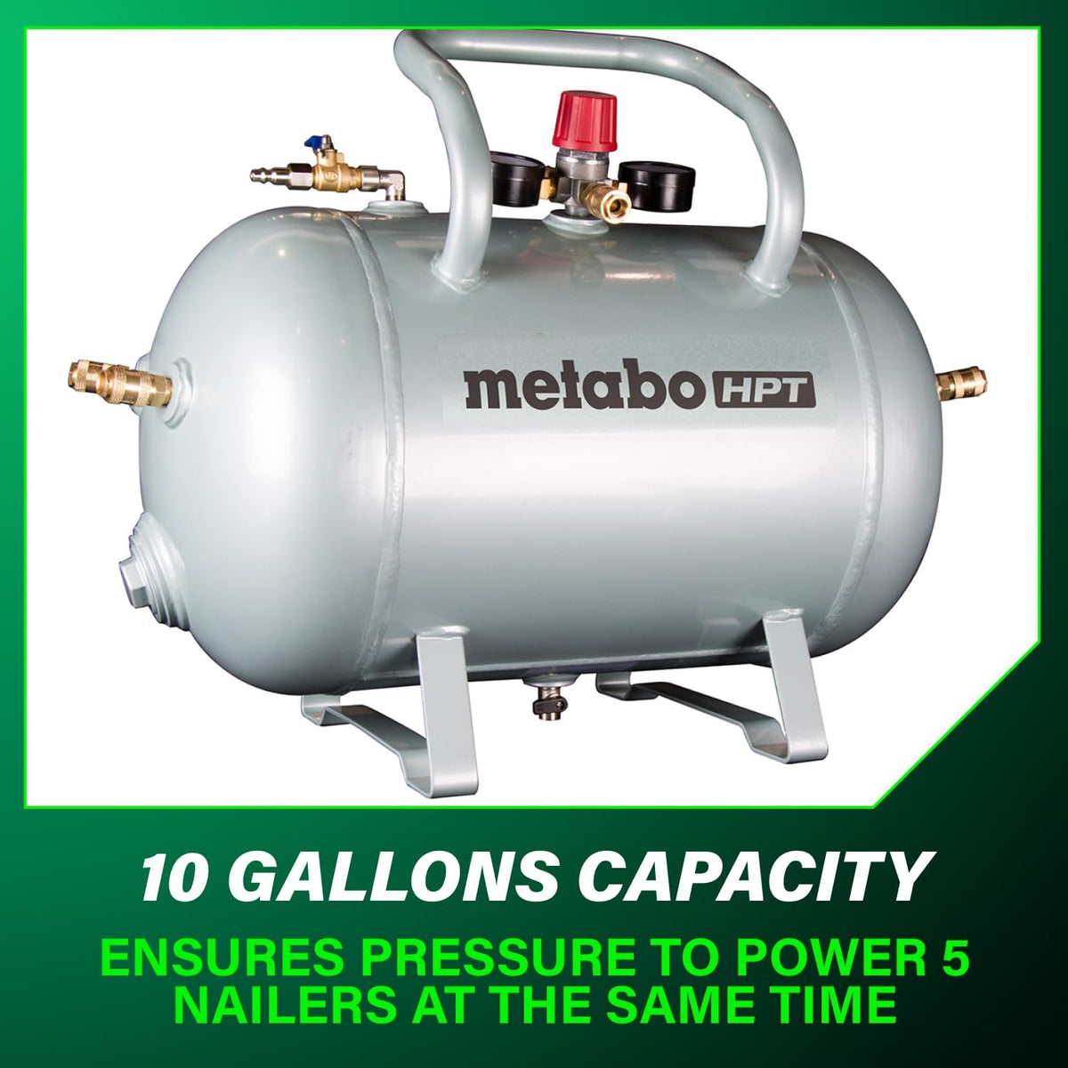 Metabo HPT 10 Gallon Air Tank, High Capacity ASME Certified, UA3810AB