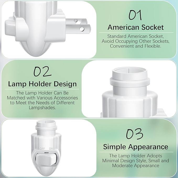 Tuanse 30 Sets Plug in Night Light Module Night Light Base