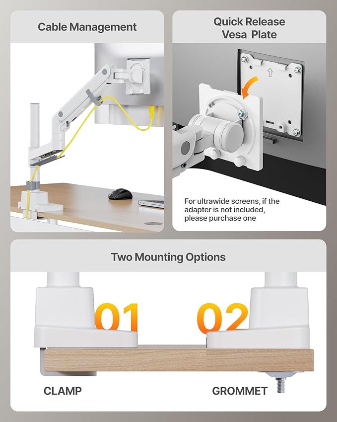 monTEK Heavy-Duty Single Monitor Arm
