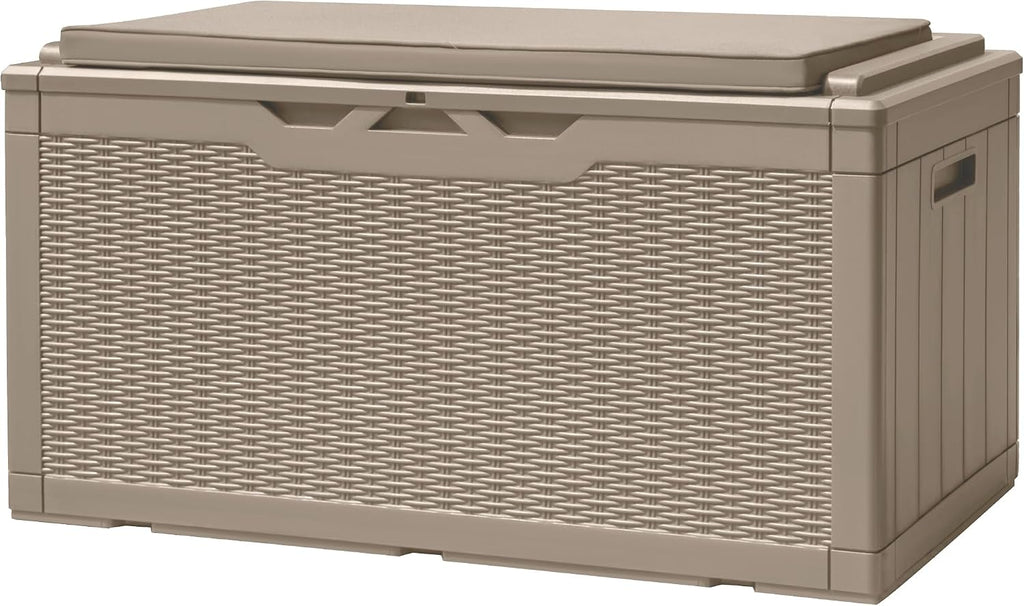 Devoko 100 Gallon Deck Box Waterproof Outdoor Storage Box with Cushion