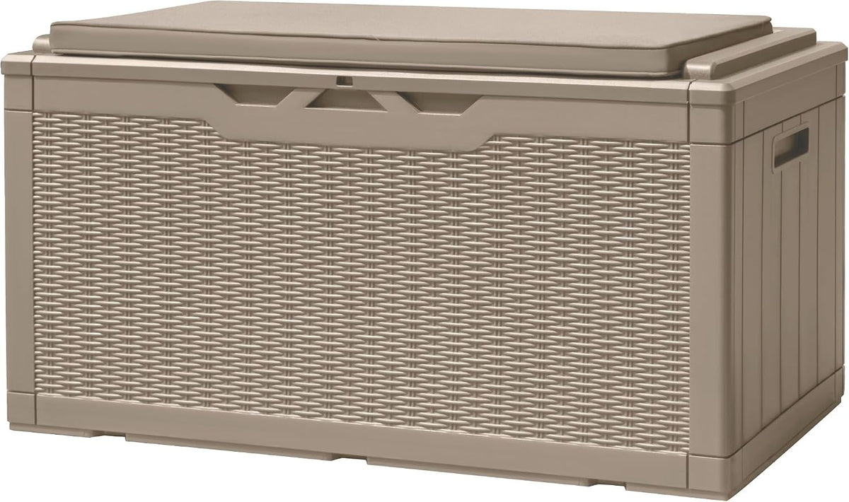 Devoko 100 Gallon Deck Box Waterproof Outdoor Storage Box with Cushion