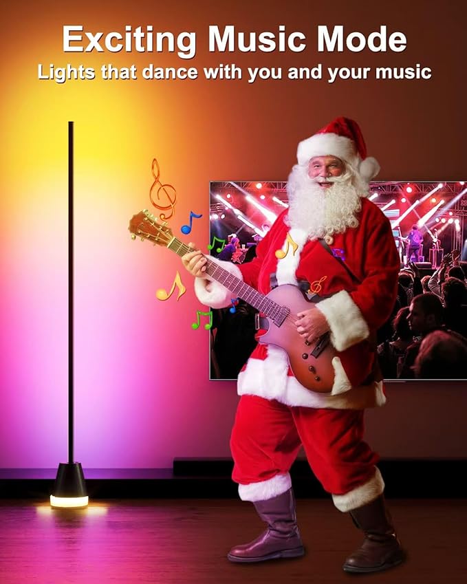 Keepsmile Smart RGB LED Corner Floor Lamp, Bright Tall Standing Lamps (2 Pack)