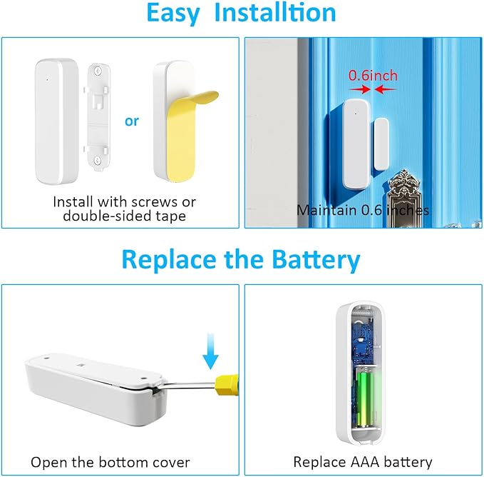 Door Chime, Wireless Door Open Sensor Alarm When Entry Business/Office/Store