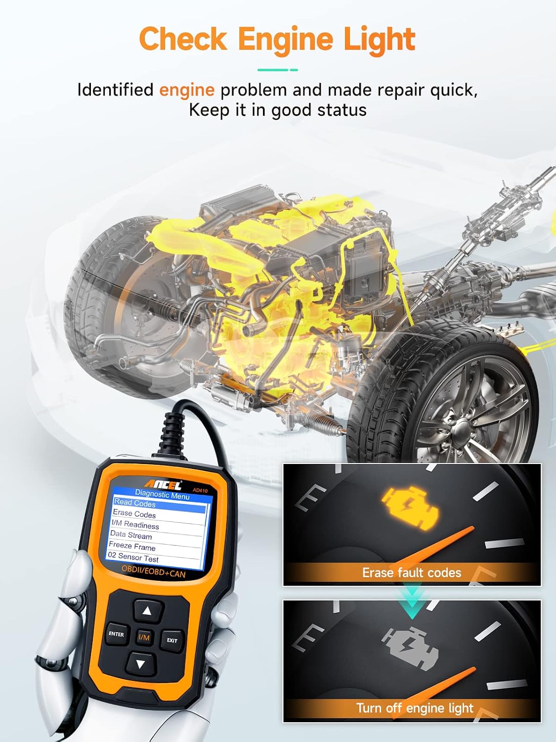 ANCEL AD410 Enhanced OBD2 Scanner, Vehicle Code Reader