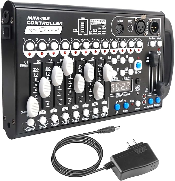 Battery Dmx Controller with Midi, Portable Dmx Controller