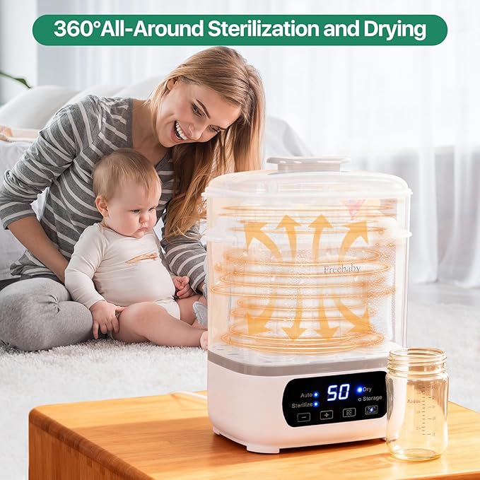 Freebaby Baby Bottle Steamer and Dryer, All-in-One Sterilizer and Dryer