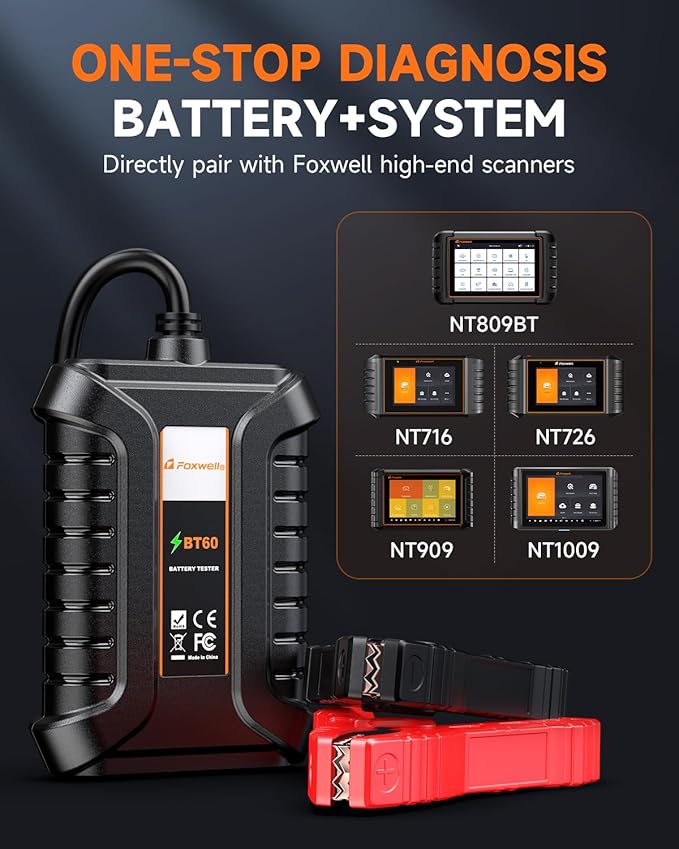 Bluetooth Car Battery Tester Foxwell BT60, 12V Battery Load Tester, Cranking