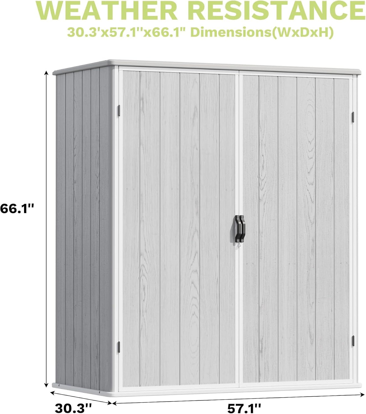 devoko 5x3 ft resin outdoor storage cabinet, plastic shown in use