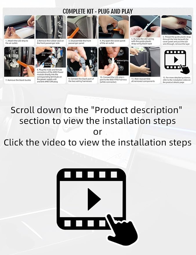 MAIMEIMI Ambient Light with Blind Spot Warning LED Compatible