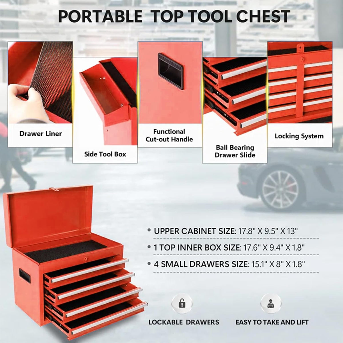 dawmilon 5 drawer rolling tool chest with detachable, package contents