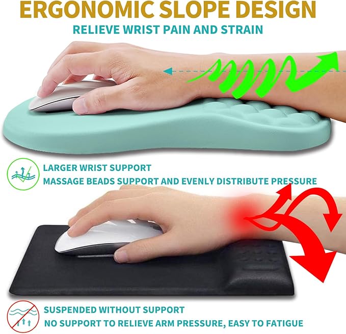 Hokafenle 2 in 1 Ergonomic Mouse Pad Wrist Support & Wrist Rest