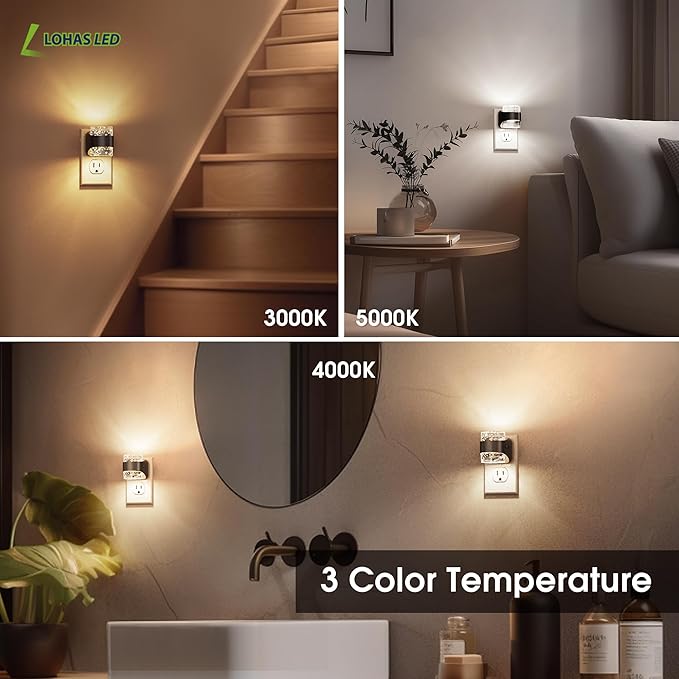 L LOHAS LED Night Light, Bubble Night Lights Plug into Wall, 4 Pack