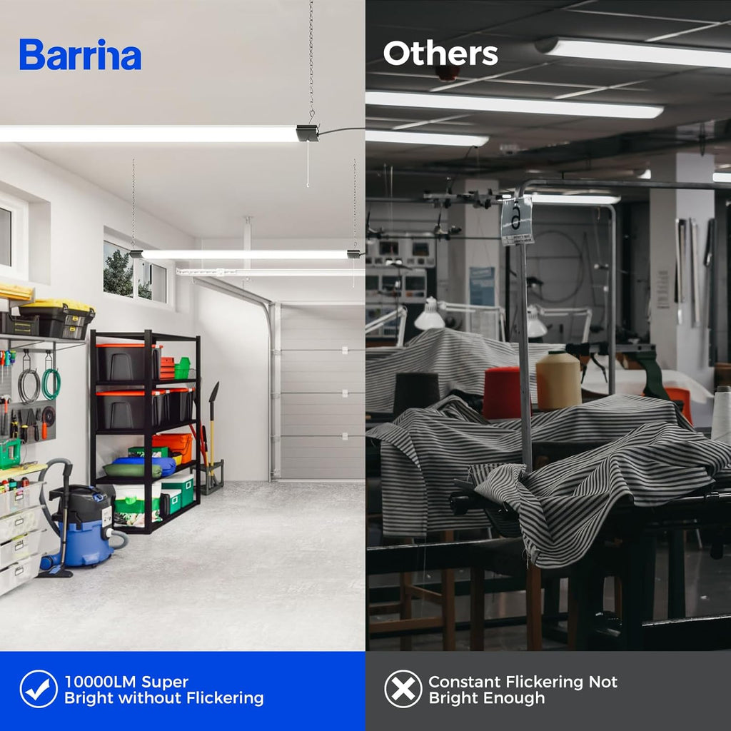 Barrina BS84 LED Shop Lights for Workshop 4FT, 5000K Utility Shop Lights (6 Packs)