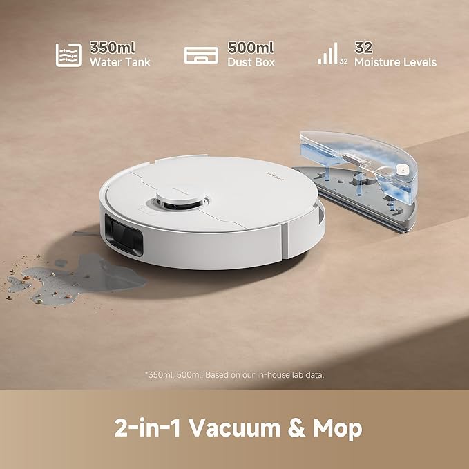 DREAME D20 Plus Robot Vacuum and Mop, 000Pa Suction, Self-Emptying