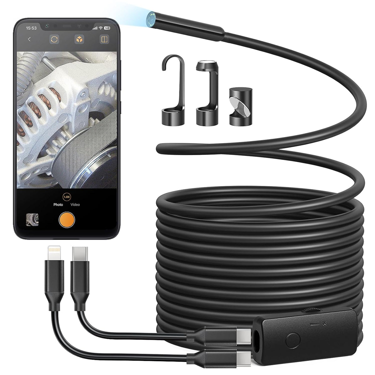 Anykit Endoscope Camera with Light, 1920P HD Borescope