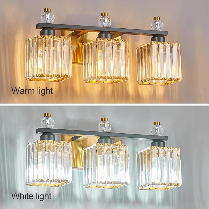 FDPBY 3-Light Modern Crystal Vanity Light
