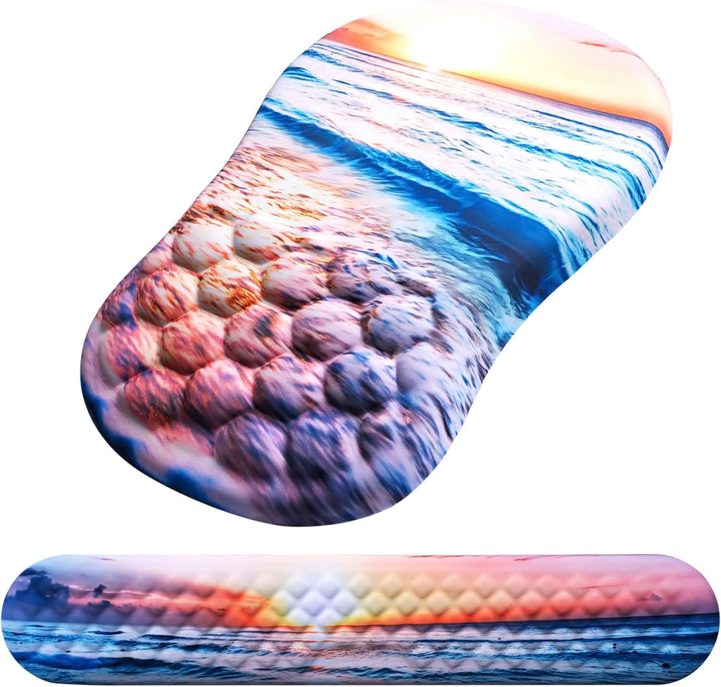Mouse Pad Wrist Support, Laokiiy 2 in1 Keyboard Wrist Rest+ Ergonomic Mouse Pad