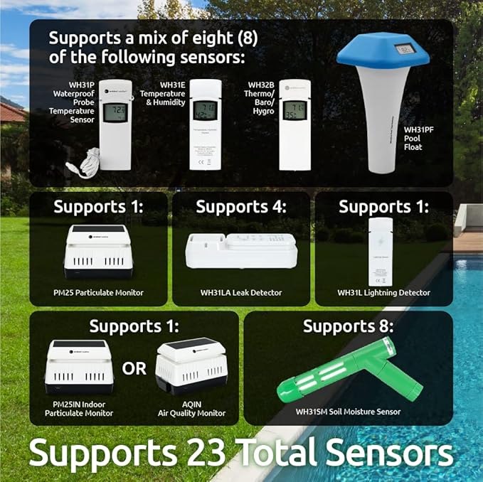 Ambient Weather WS-5000-IP3 Ultrasonic Professional Smart Weather Station