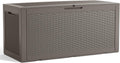 ROJIK 125 Gallon Waterproof Outdoor Deck Storage Box, Lockable Resin Patio Storage Bin with Lid for Garden Tools, Patio Cushions & Outdoor Accessories (Grey)