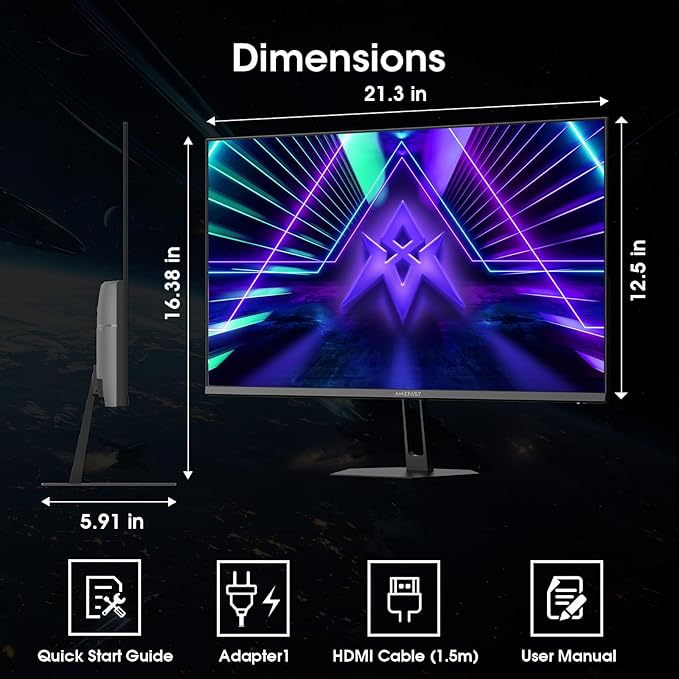 Amzfast 24 Inch Gaming Monitor 180Hz 200Hz FHD 1080p Computer Monitor, 1ms