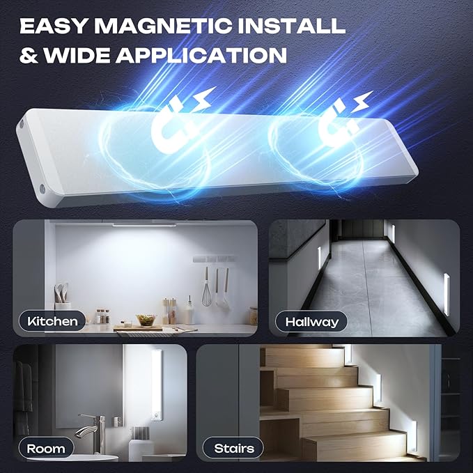 LUMIJOLI 5 Pack Under Cabinet Lighting Wireless 14inch LED Motion Sensor