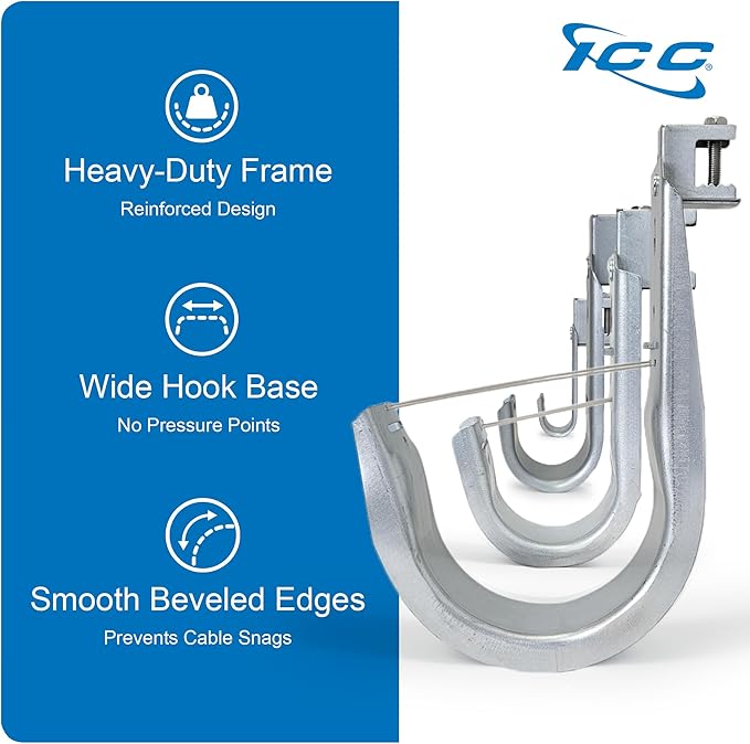 ICC Beam Clamp J Hook 2” with Retainer Clip (25-Pack)