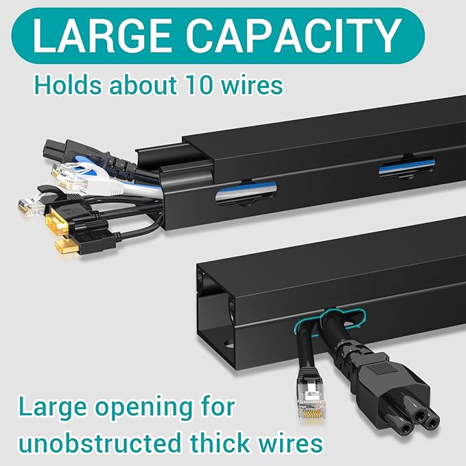 Cable Raceway - Magnetic Cable Management Under Desk (8PCS)