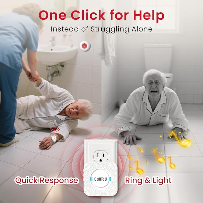 CallToU Caregiver Pager Wireless Call Button Nurse Alert System 500+ Feet (6 Piece)