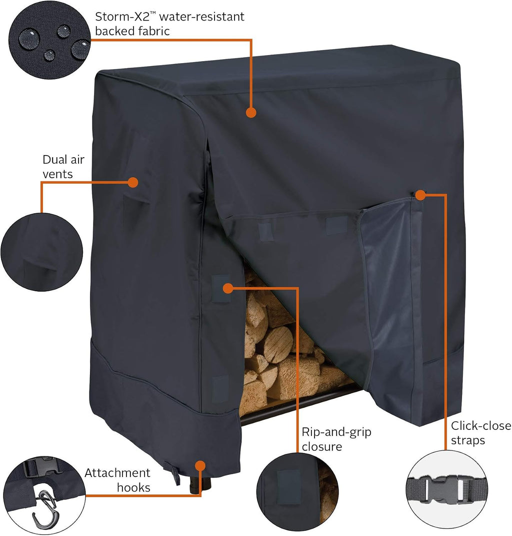 classic accessories 4' log rack cover, small, close-up detail