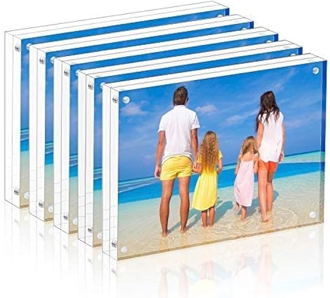 Meetu 5 Pack Acrylic Picture Frame 6x8