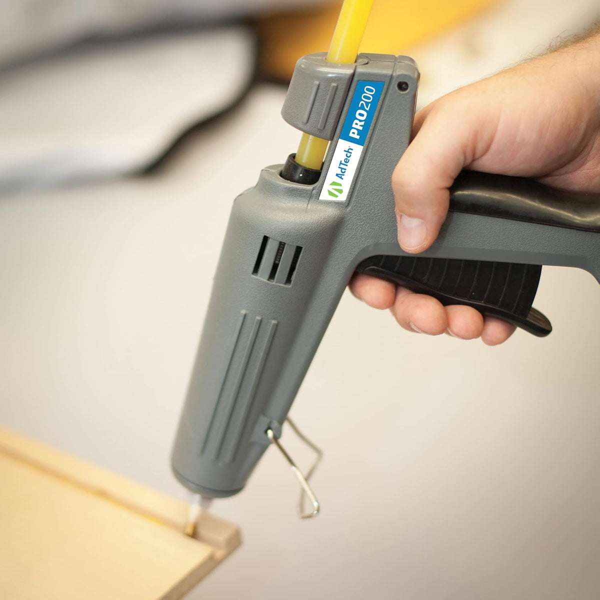 AdTech Industrial Strength Full Size High-Output Hot Melt Glue Gun – Professional Grade Hot Glue Gun for Carpentry, Repairs & Remodeling, Grey, 200 watts - 189