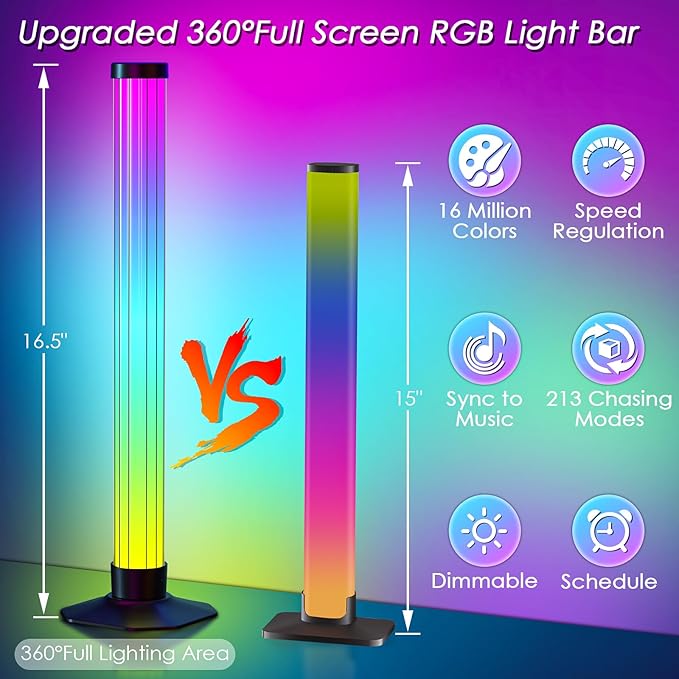 360° Smart Light Bar, Crystal Ambient Mood Light
