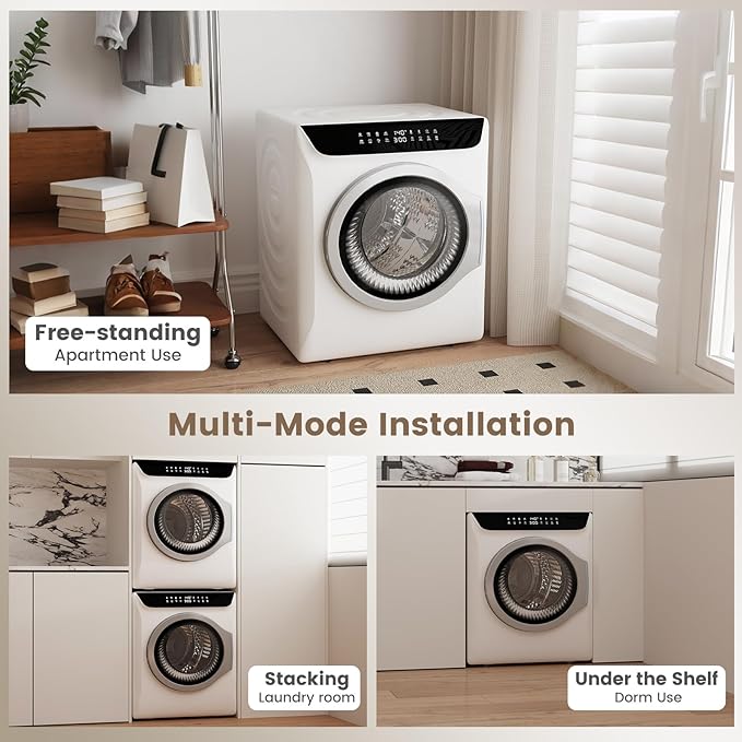 VCJ 2.8 cu.ft Portable Dryer, 1400W Electric Clothes Dryer