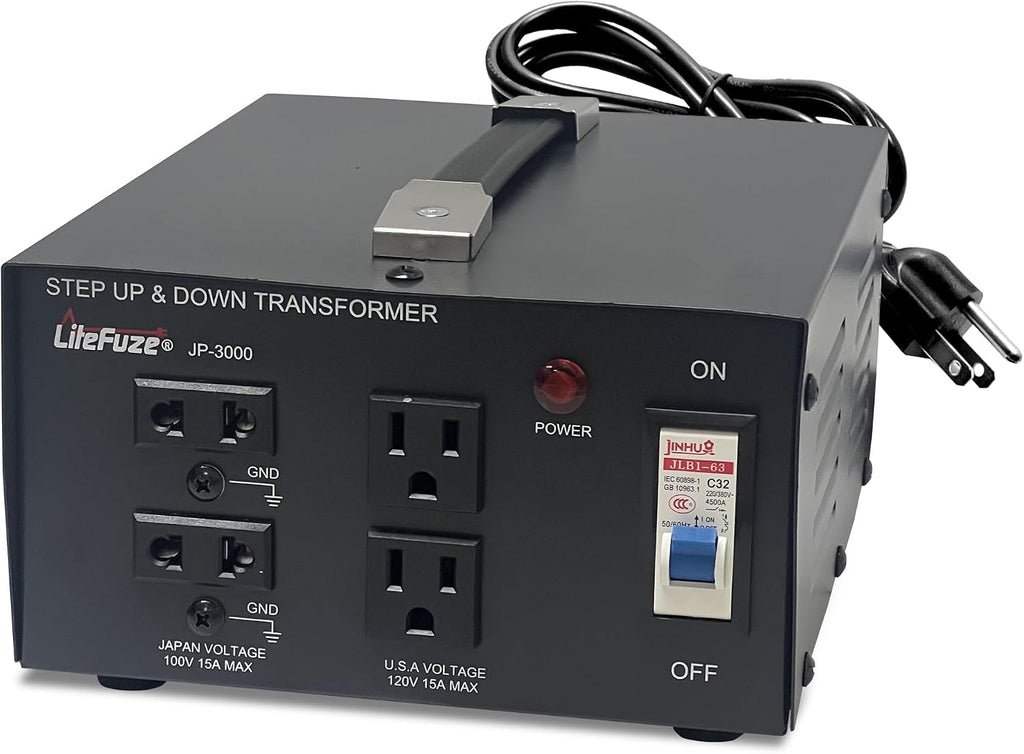 LiteFuze 3000 Watt Japan Voltage Converter Transformer Step Up/Down - 100v to