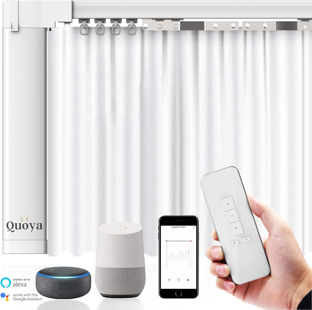 QUOYA QL600 Smart Electric Curtain Track, Motorized motor, Adjustable track