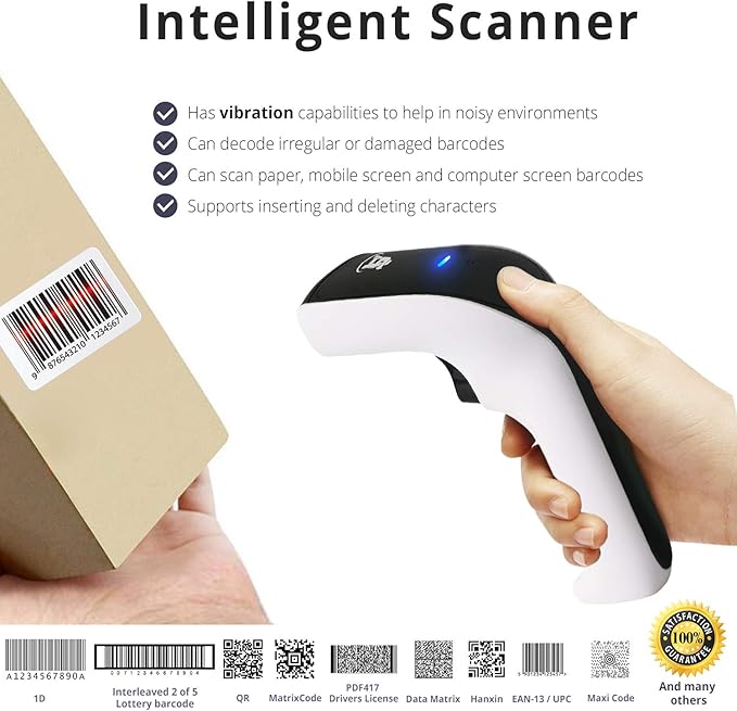 ScanAvenger Wireless Portable 1D&2D Bluetooth Barcode Scanner: Hand Scanner