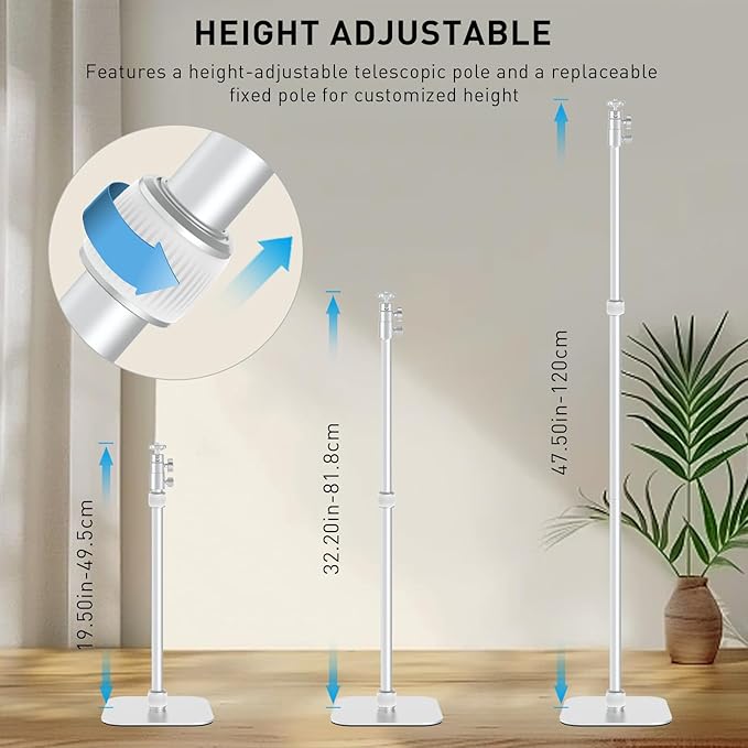 Projector Mount, Height Adjustable 19.5" to 47.5", Space-Saving, Heavy-Duty