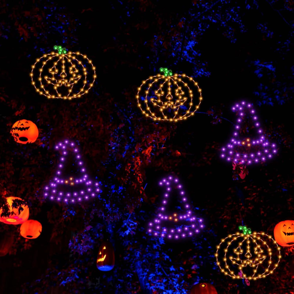 Halloween Window Lights, 2 Pack LED Waterproof Timer Indoor Decor
