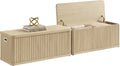 SICOTAS Storage Bench 80.4" Wide Shoe Bench with Lift Top Large Wooden Storage Chest Trunk Modern Blanket Chest with 4 Safety Hinges & Seating for Bedroom Entryway Living Room Hallway
